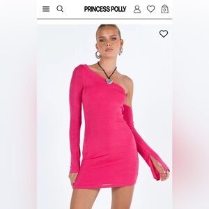 Princess Polly pink one shoulder mini dress